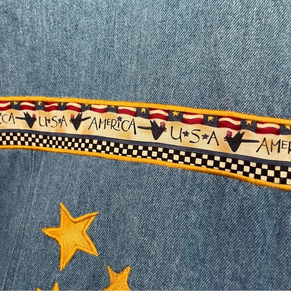 Quacker Factory Americana USA Denim Jacket in Blue SIZE 2X - Picture 2 of 12